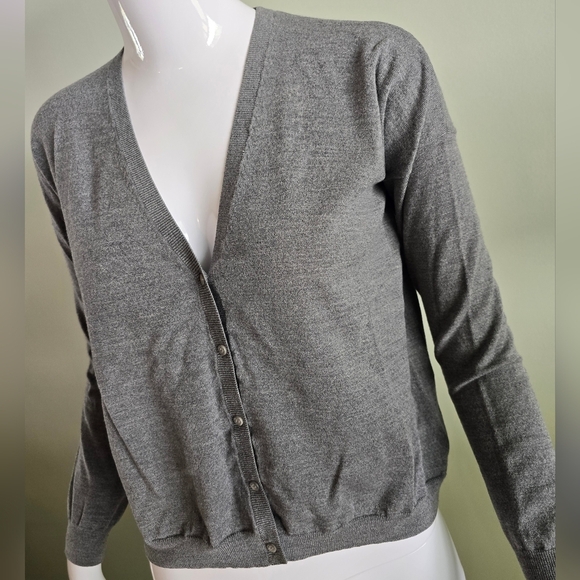 Theory Gray Women's Cardigan Sweater - Picture 3 of 9